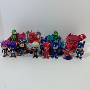 Lot of PJ Mask Wolfy Catboy Luna Romeo Newton Geko Owlette Vehicles Figures Toys